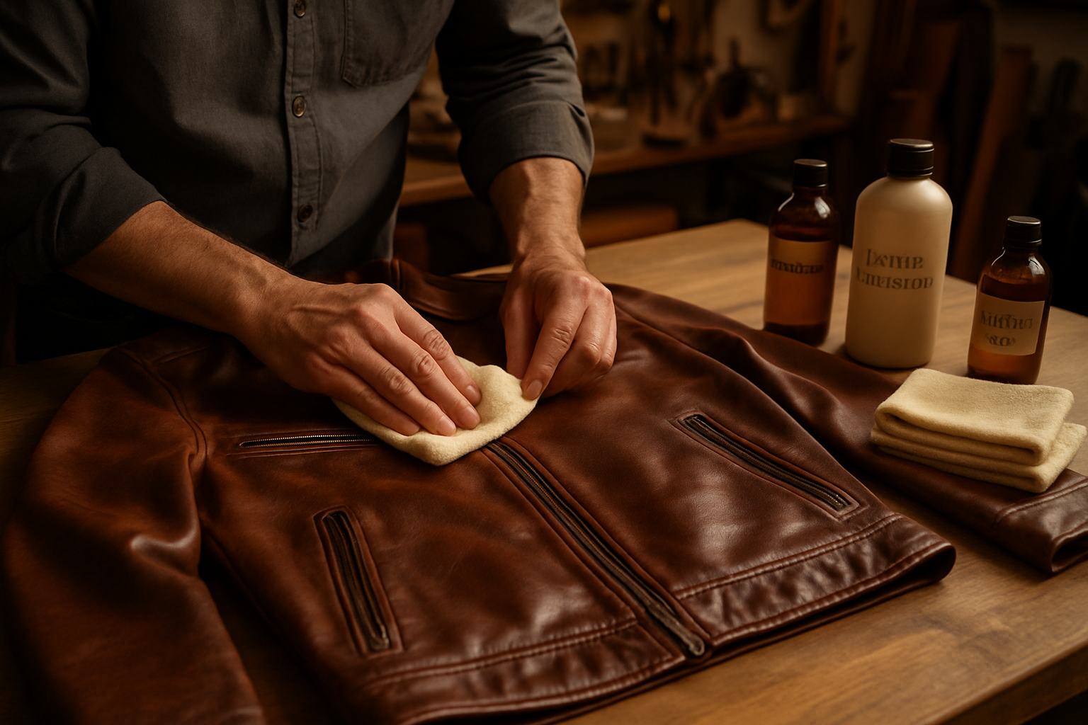 Adding a Protective Finish to Leather Jackets